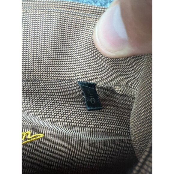 Jack Lipson Dress Shirt Men's Large Brown Long Sleeve Button Up Polyester - Picture 3 of 8